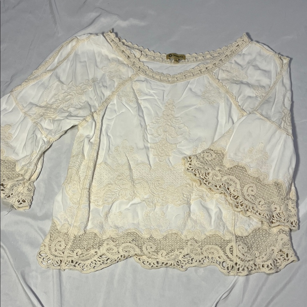 Democracy Cream Lace Blouse